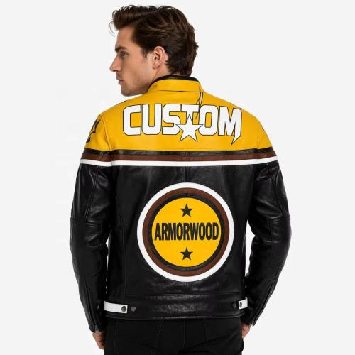 Bespoke Custom Two Tone Top Grain Cowhide Racing Uniform Large Circular Star Applique Graphic Multi Contour Patches For High Street Brand Bulk Supply