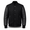 Men's Structural Tech Stitched Varsity Jacket, Wool and PU Leather Sleeves