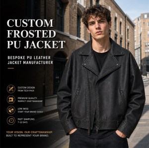 Men's Plain Matte Frosted PU Leather Jacket, London Street Biker Style with Topstitching