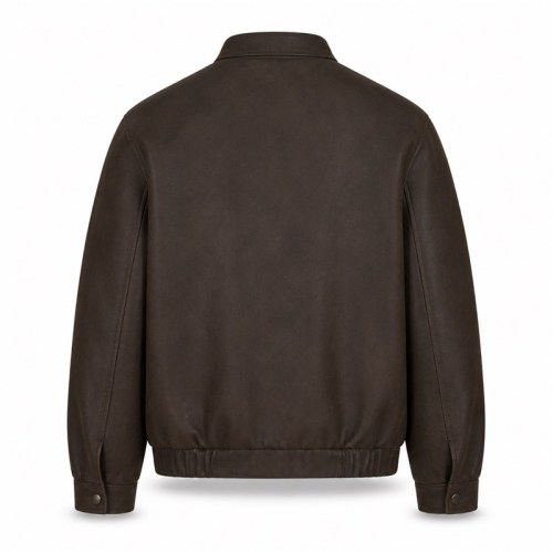 Men's Embossed Cuff PU Leather Jacket, Commuter Style with Rope Knot Embossing