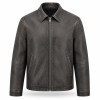 Men's Washed Plain Matte PU Leather Jacket, Urban Biker Style with Distressed Finish