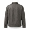 Men's Washed Plain Matte PU Leather Jacket, Urban Biker Style with Distressed Finish