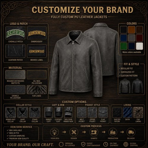 Men's Washed Plain Matte PU Leather Jacket, Urban Biker Style with Distressed Finish