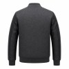 Men's Plain Tech Wool Varsity Jacket, Charcoal Body with Matte PU Leather Sleeves