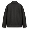 Men's Matte Black Plain PU Leather Jacket, Structural Paneling with Frosted Finish