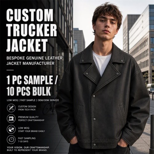 Men's Matte Black Plain PU Leather Jacket, Structural Paneling with Frosted Finish