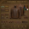 Men's Two Tone Patchwork PU Leather Jacket, Mocha Brown Casual Cut