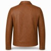 Men's Caramel Goat Leather Jacket, Tonal Embossed Commuter Style