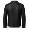 Men's Plain Matte Black PU Jacket, Italian Short Cut with Clean Lines