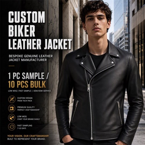 Men's Plain Matte Nappa Sheepskin Leather Jacket, Slim Italian Biker Cut