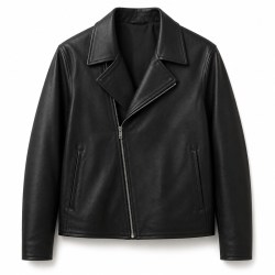 Men's Matte Lambskin Leather Biker Jacket, Plain Slim French Cut