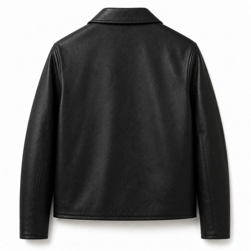Men's Matte Lambskin Leather Biker Jacket, Plain Slim French Cut