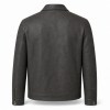 Men's Charcoal Goat Leather Jacket with Debossed Detail, French Cut