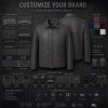 Men's Charcoal Goat Leather Jacket with Debossed Detail, French Cut
