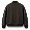 Men's Charcoal and Black Minimalist Varsity Jacket, Plain Letterman Cut