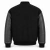 Men's Black and Charcoal Structural Varsity Jacket, Plain Letterman Build