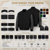 Men's Black and Charcoal Structural Varsity Jacket, Plain Letterman Build