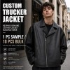 Men's Matte Black Urban PU Leather Jacket, Plain Everyday Biker Cut