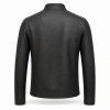 Men's Matte Black Minimalist Racer Leather Jacket, Plain Swiss Cut