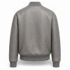 Men's Glacier Rock Grey Leather Bomber Jacket, Plain Alpine Cut