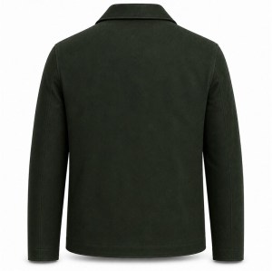 Men's Fir Deep Green Leather Blazer Jacket, Plain Tailored Cut