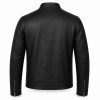 Men's Matte Black Cafe Racer Leather Jacket, Plain Dutch Cut