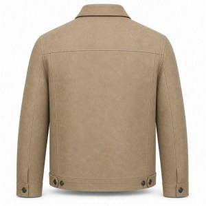 Men's Sand Dune Khaki Leather Jacket, Functional Dutch Utility Cut