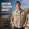 Men's Sand Dune Khaki Leather Jacket, Functional Dutch Utility Cut