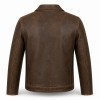 Men's Tea Core Brown Leather Jacket, Vintage Dutch Plain Cut