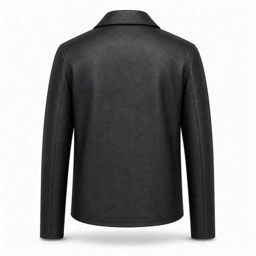 Men's Matte Black Urban Biker Leather Jacket, Plain Belgian Cut