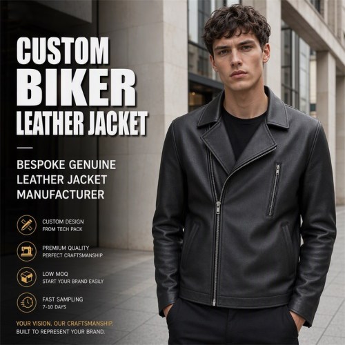 Men's Matte Black Urban Biker Leather Jacket, Plain Belgian Cut