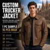 Men's Oak Brown Leather Jacket, Light Outdoor Belgian Plain Cut