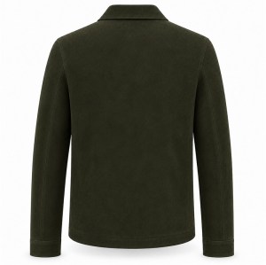 Men's Moss Deep Green Leather Jacket, Plain Belgian Commuter Cut