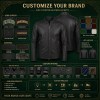 Men's Matte Black Lightweight Racer Leather Jacket, Plain Irish Cut
