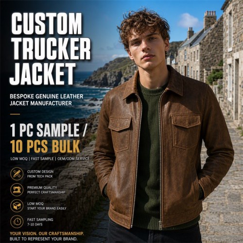 Men's Whisky Brown Leather Jacket, Coastal Casual Irish Plain Cut