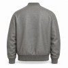 Men's Sea Rock Grey Leather Bomber Jacket, Relaxed Irish Cut