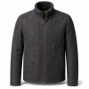 Men's Anthracite Grey Leather Jacket with Wool Collar, Russian Cut