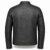 Men's Matte Black Thick Cafe Racer Leather Jacket, Plain Ukrainian Cut