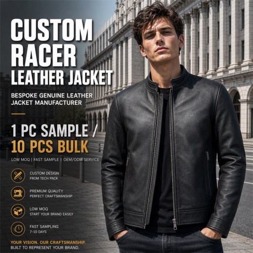 Men's Matte Black Thick Cafe Racer Leather Jacket, Plain Ukrainian Cut