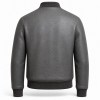Men's Carbon Rock Grey Tailored Leather Bomber Jacket, Ukrainian Cut
