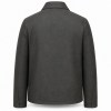 Men's Anthracite Grey Business Cowhide Leather Jacket, Polish Cut
