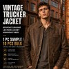 Men's Earth Brown Distressed Leather Jacket, Workwear Polish Cut