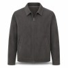 Men's Charcoal Grey Commuter Leather Jacket, Plain Czech Cut