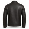 Men's Charcoal Black Urban Racer Leather Jacket, Plain Slovak Cut