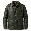 Men's Deep Forest Green Mountain Trek Leather Jacket, Slovak Cut