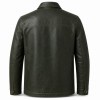 Men's Deep Forest Green Mountain Trek Leather Jacket, Slovak Cut