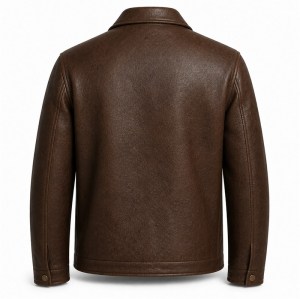 Men's Deep Walnut Brown Vintage Casual Leather Jacket, Slovak Cut