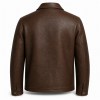 Men's Deep Walnut Brown Vintage Casual Leather Jacket, Slovak Cut
