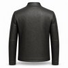 Men's Black Modern Alpine Commuter Leather Jacket, Plain Austrian Cut