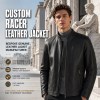 Men's Black Modern Alpine Commuter Leather Jacket, Plain Austrian Cut